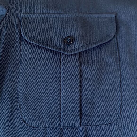 Vintage Work Master Tough Series Long Sleeve Causal Work Shirt Workwear Navy - Picture 10 of 13